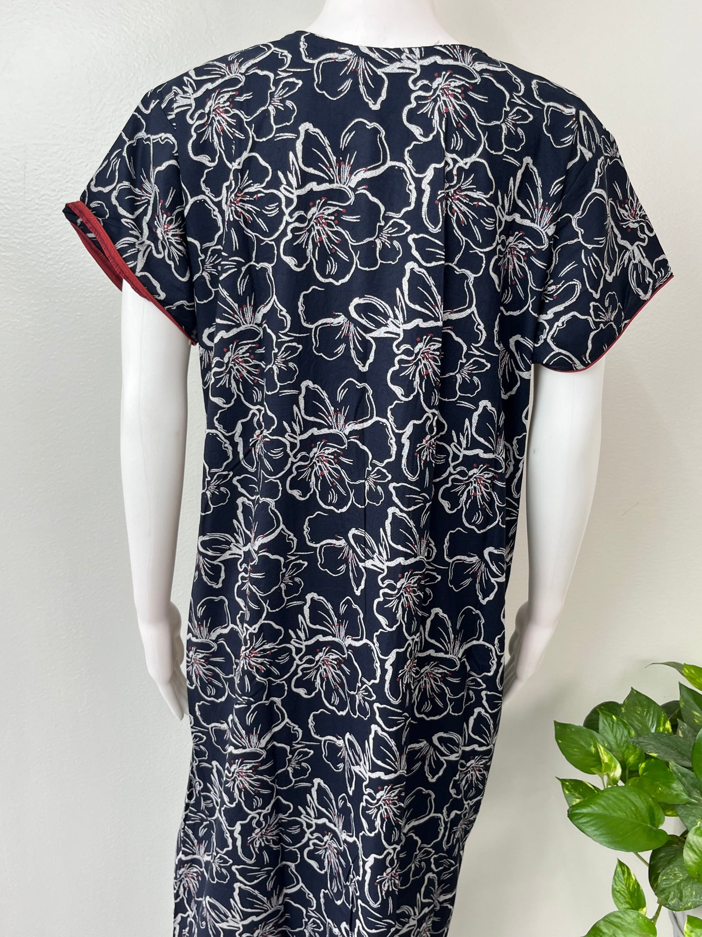 Navy Blue Digital Print Alpine Nightgown Elegant & Long-Lasting