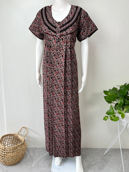 Maroon Printed Alpine Nighty for Women