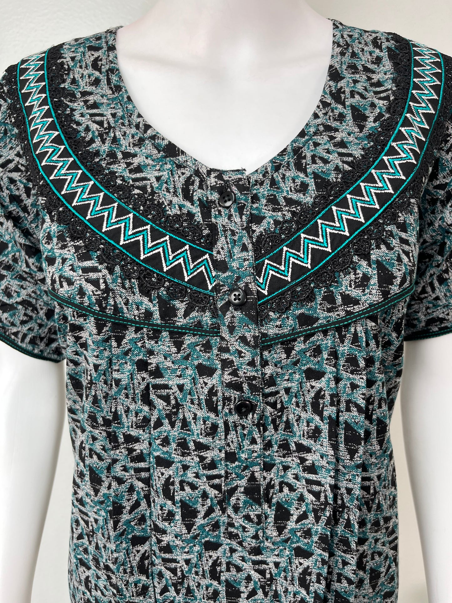 Dark Green Digital Print Alpine Nightgown for Women