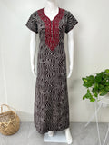 Brown Embroidery Alpine Fabric Nighty