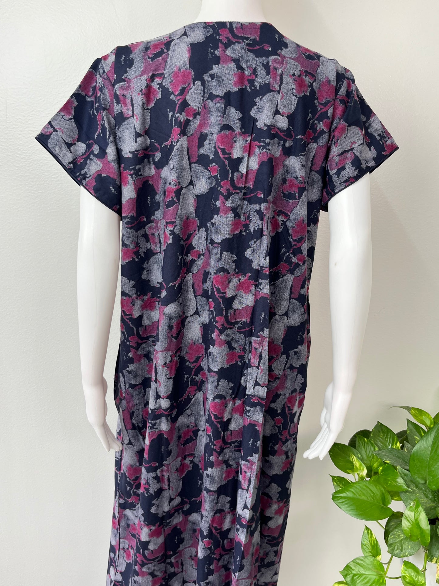 Navy Blue Printed Alpine Nighty for Women