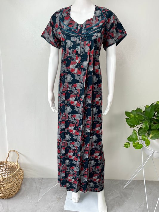 Bottle Green Alpine Fabric Nightgown Soft & Breathable