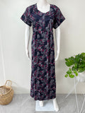 Navy Blue Printed Alpine Nighty for Women
