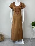 Caramel Brown Elegant Comfort Alpine Fabric Nighty