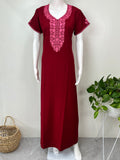 Red Delicate Embroidery Alpine Nighty