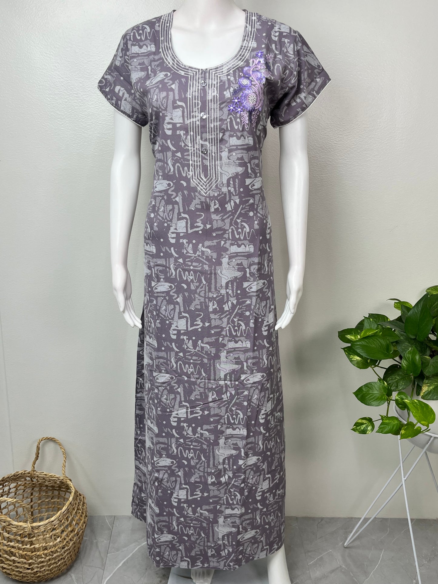 Purple Soft & Breathable Alpine Nighty Perfect for all Seasons