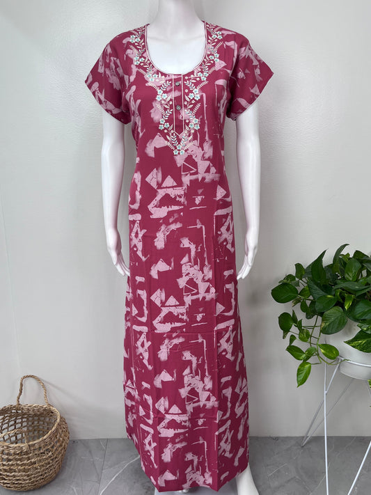 Pink Alpine Fabric Nighty for Women