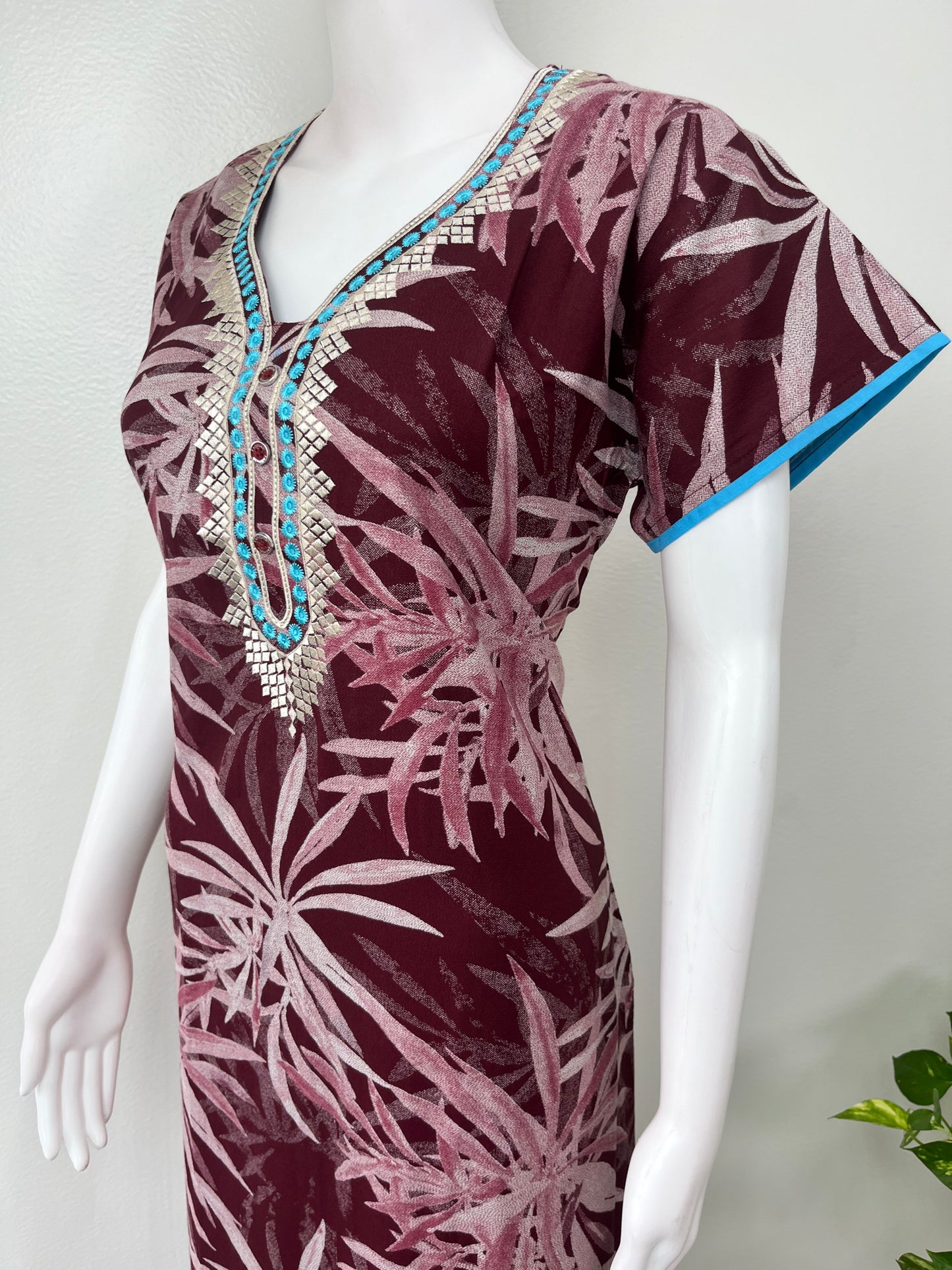 Maroon Alpine Fabric Nightgown Soft & Breathable
