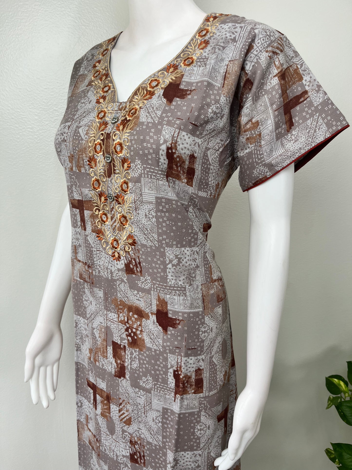 Premium Alpine Fabric Embroidered Nightgown