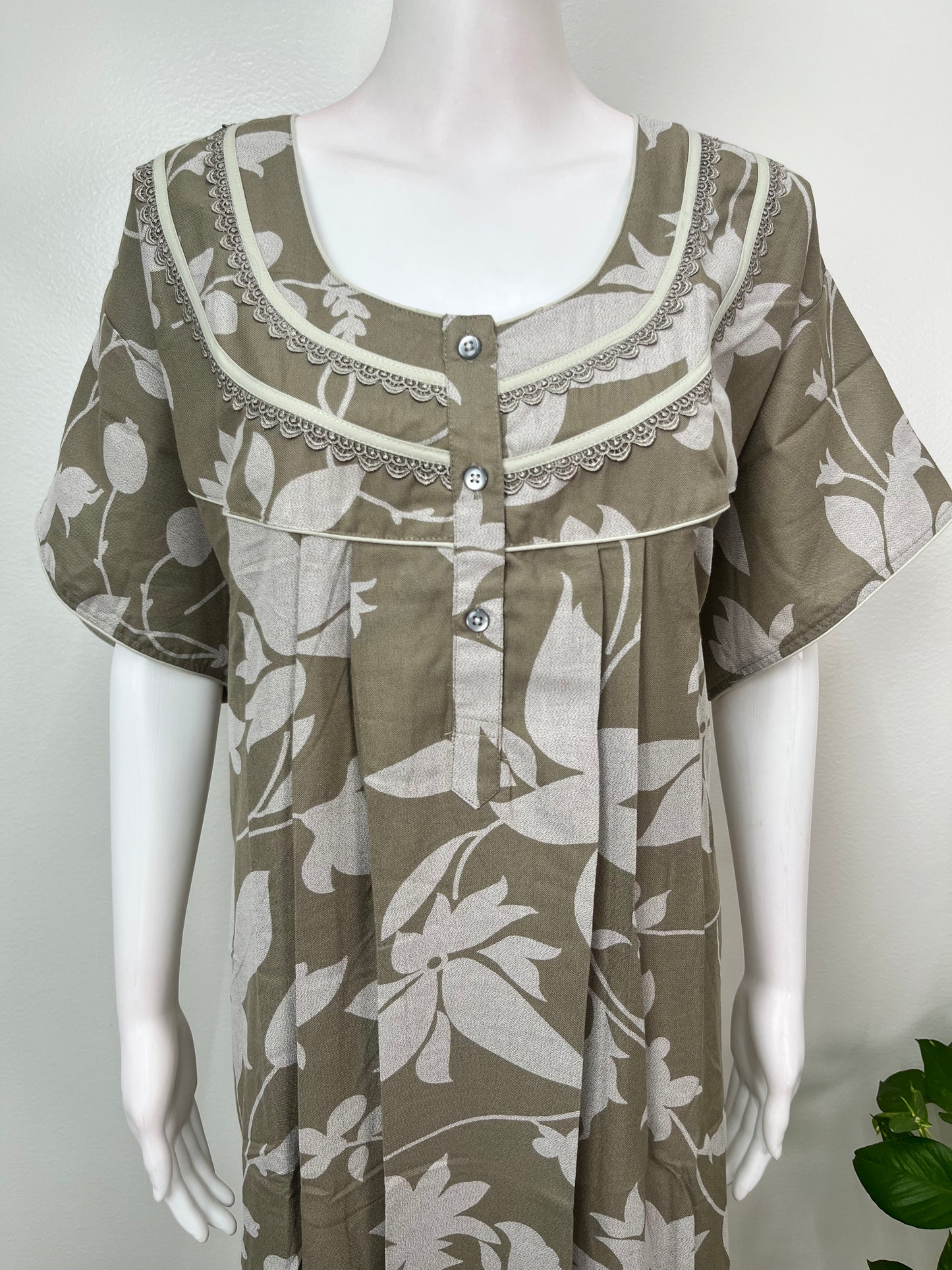 Olive Green Premium Alpine Fabric Nightgown