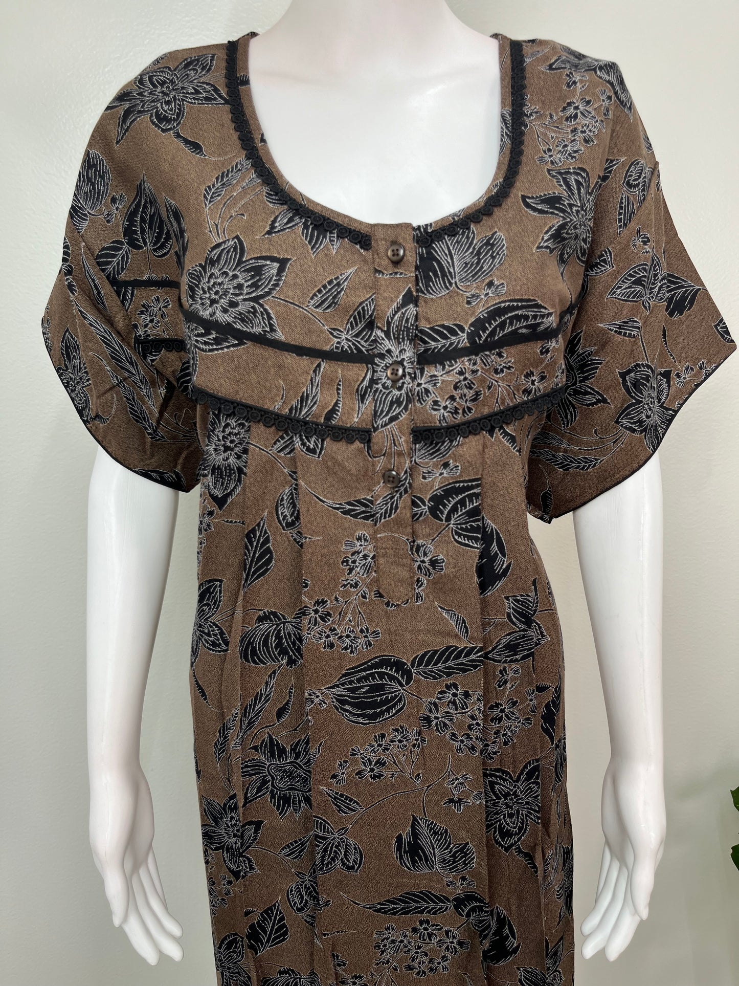 Brown Soft & Breathable Alpine Nighty Perfect for All Seasons