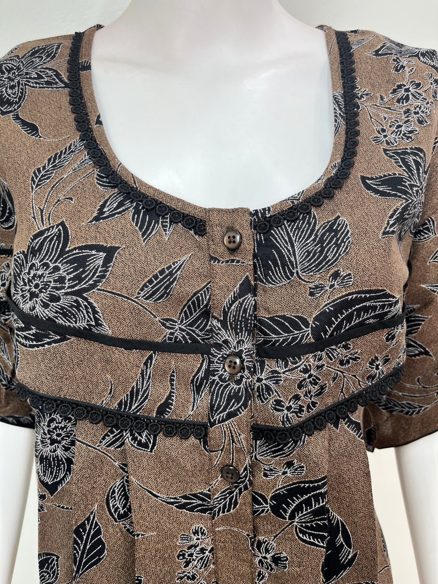 Brown Soft & Breathable Alpine Nighty Perfect for All Seasons