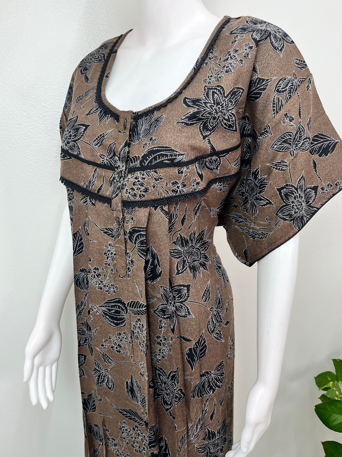 Brown Soft & Breathable Alpine Nighty Perfect for All Seasons