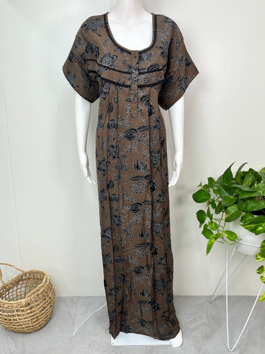 Brown Soft & Breathable Alpine Nighty Perfect for All Seasons
