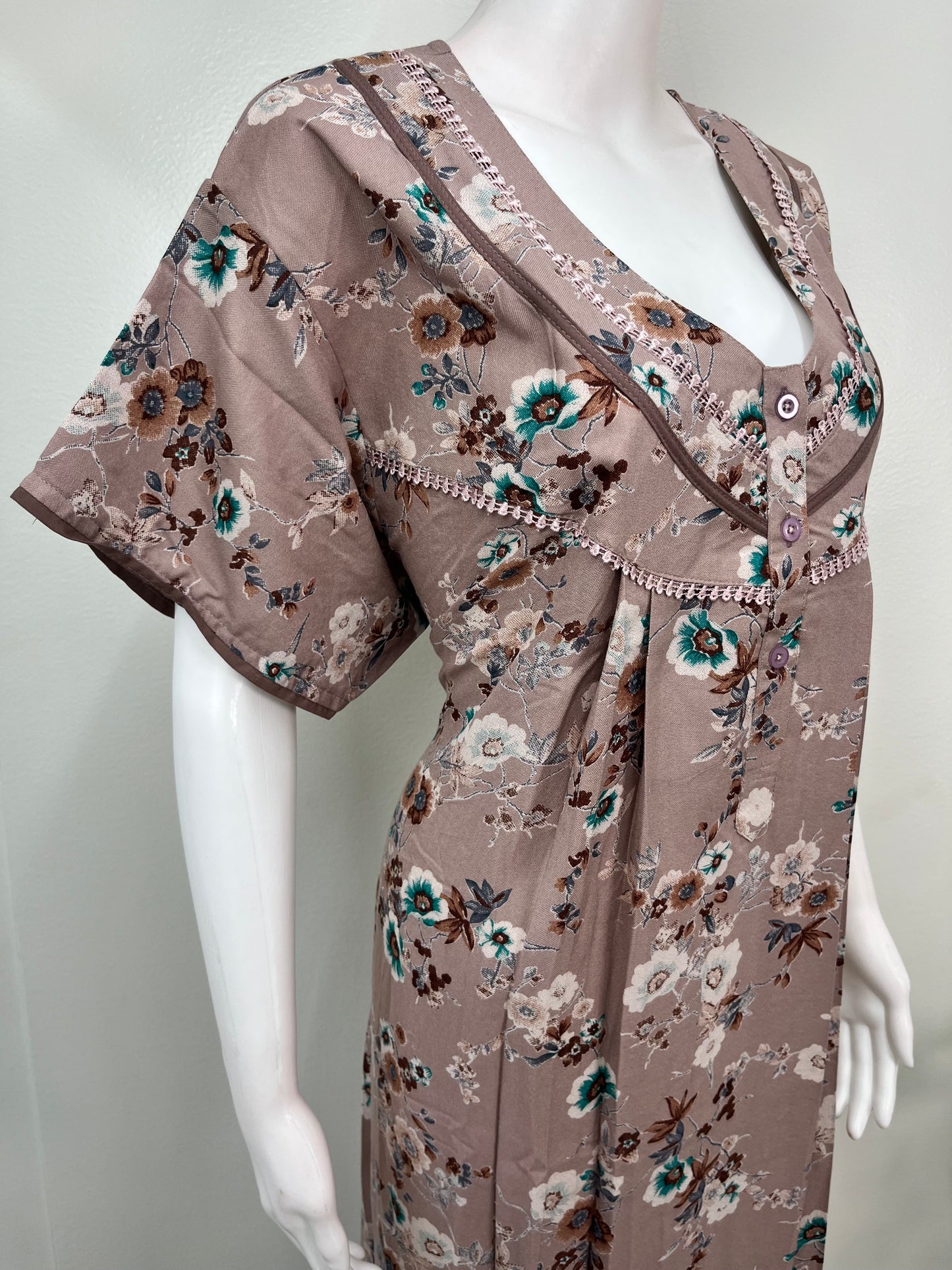 Desert Brown Alpine Fabric Nightgown Soft & Breathable