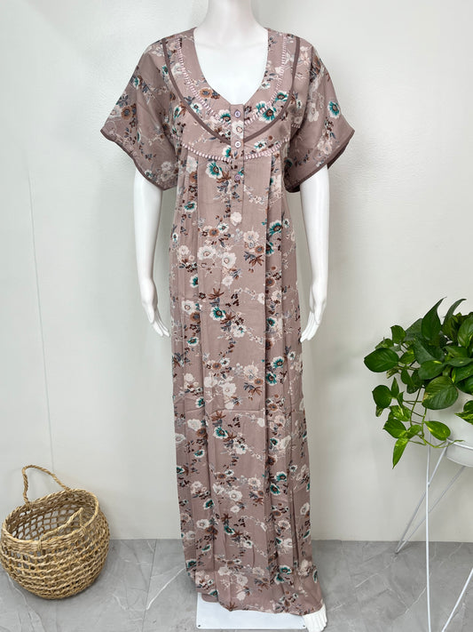 Desert Brown Alpine Fabric Nightgown Soft & Breathable