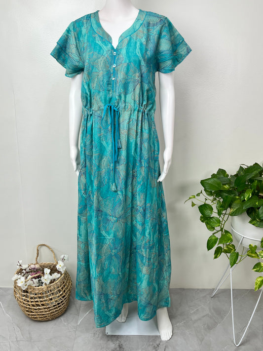 Teal Blue Alpine Fabric Umbrella Nightgown