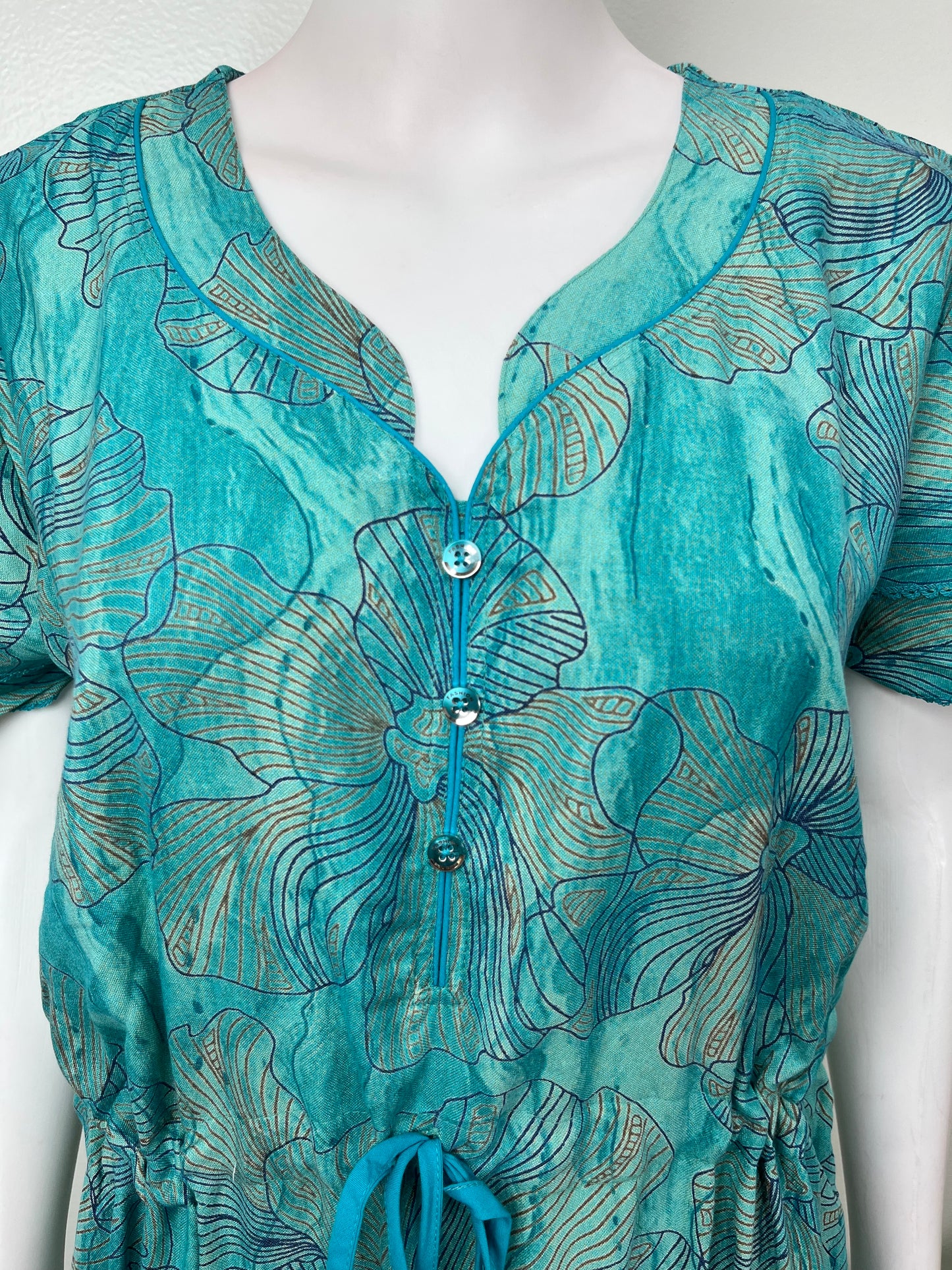 Teal Blue Alpine Fabric Umbrella Nightgown