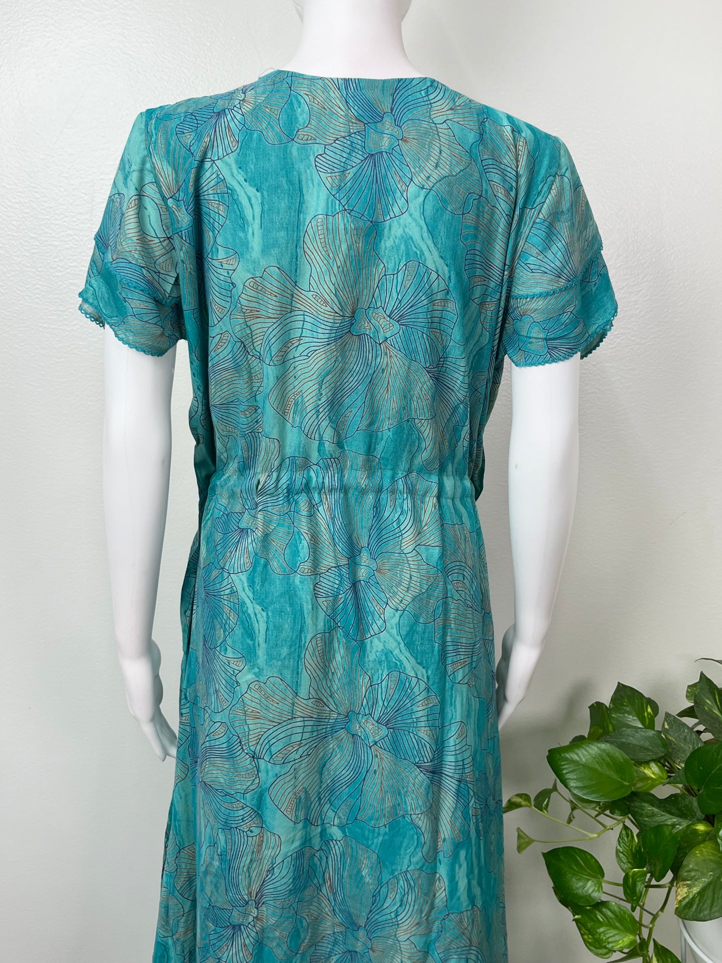 Teal Blue Alpine Fabric Umbrella Nightgown