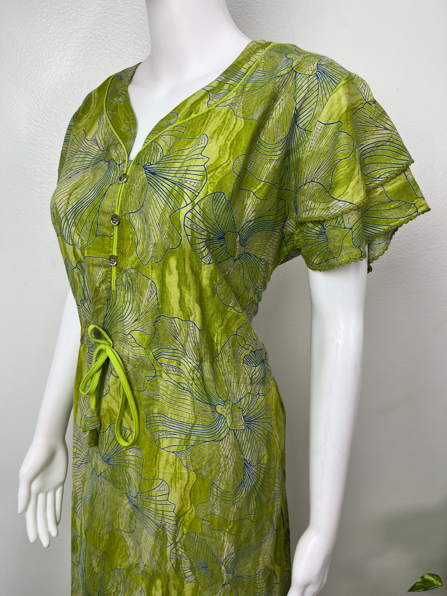 Lime Green Umbrella Style Alpine Fabric Nightgown