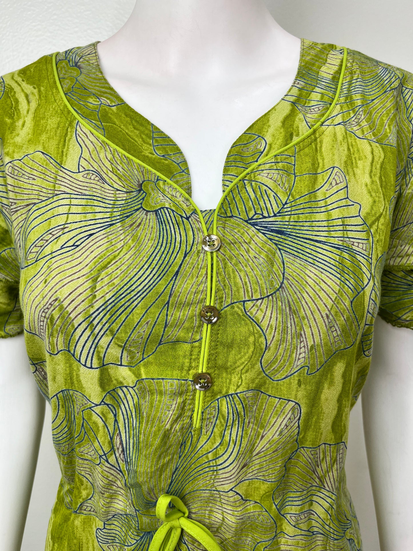 Lime Green Umbrella Style Alpine Fabric Nightgown