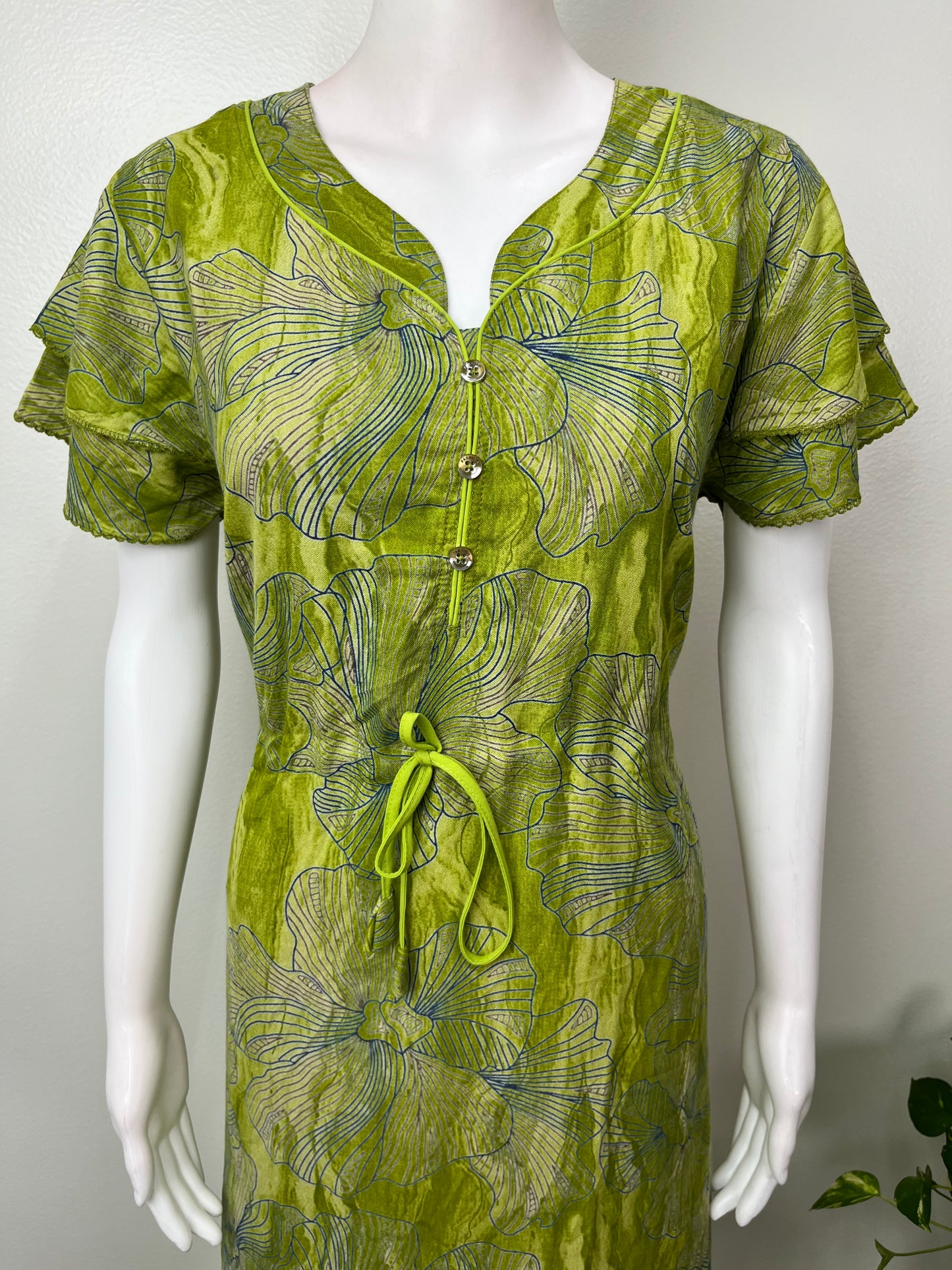 Lime Green Umbrella Style Alpine Fabric Nightgown