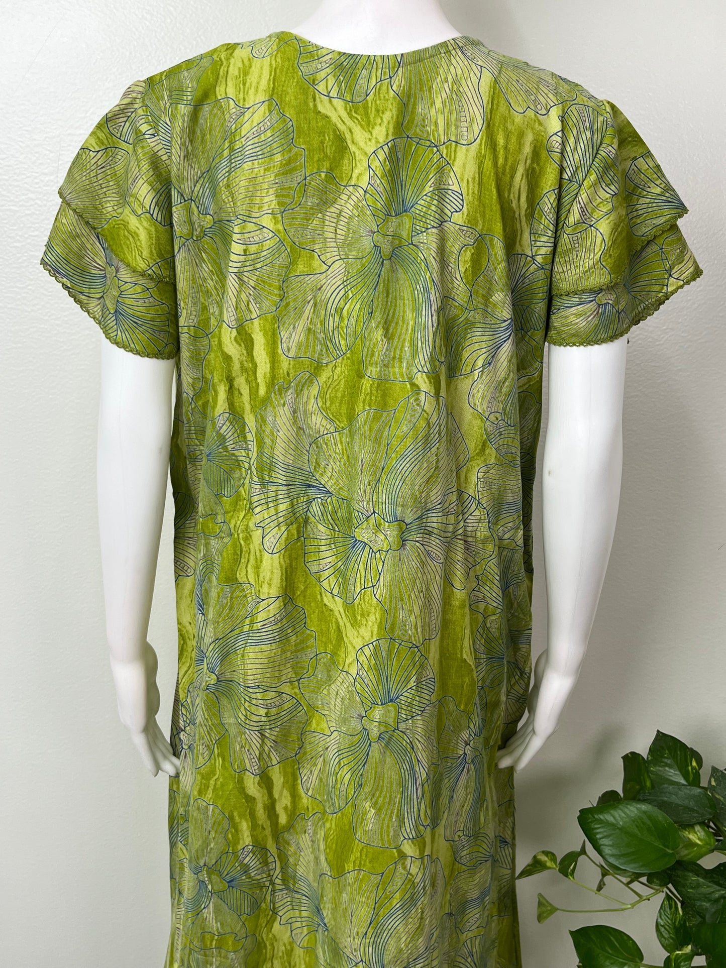 Lime Green Umbrella Style Alpine Fabric Nightgown