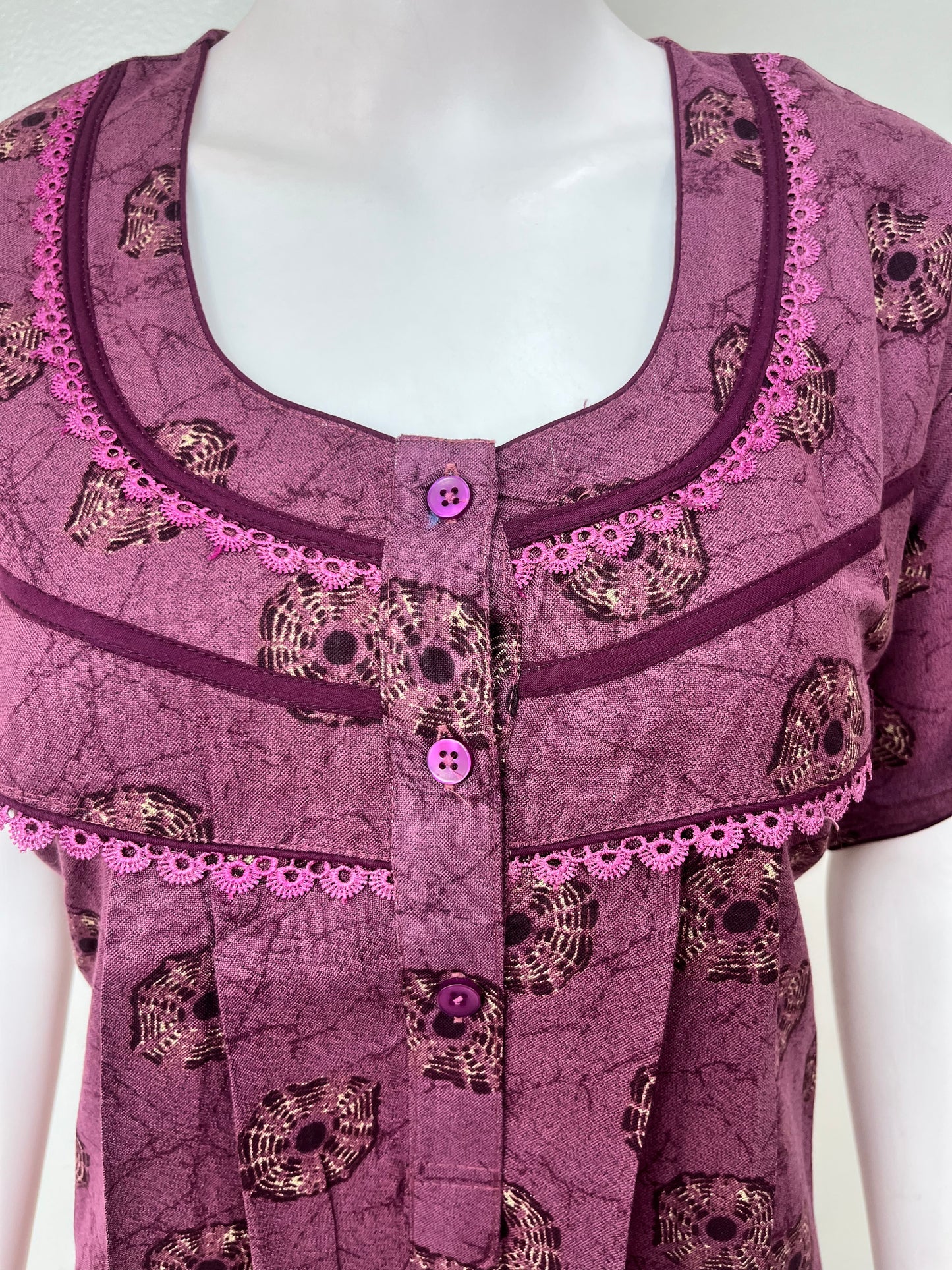 Purple Printed Alpine Nighty for Women