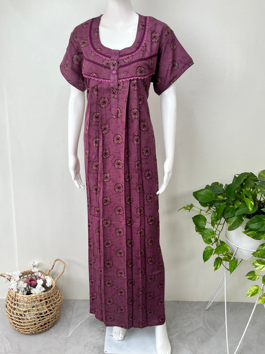 Purple Printed Alpine Nighty for Women