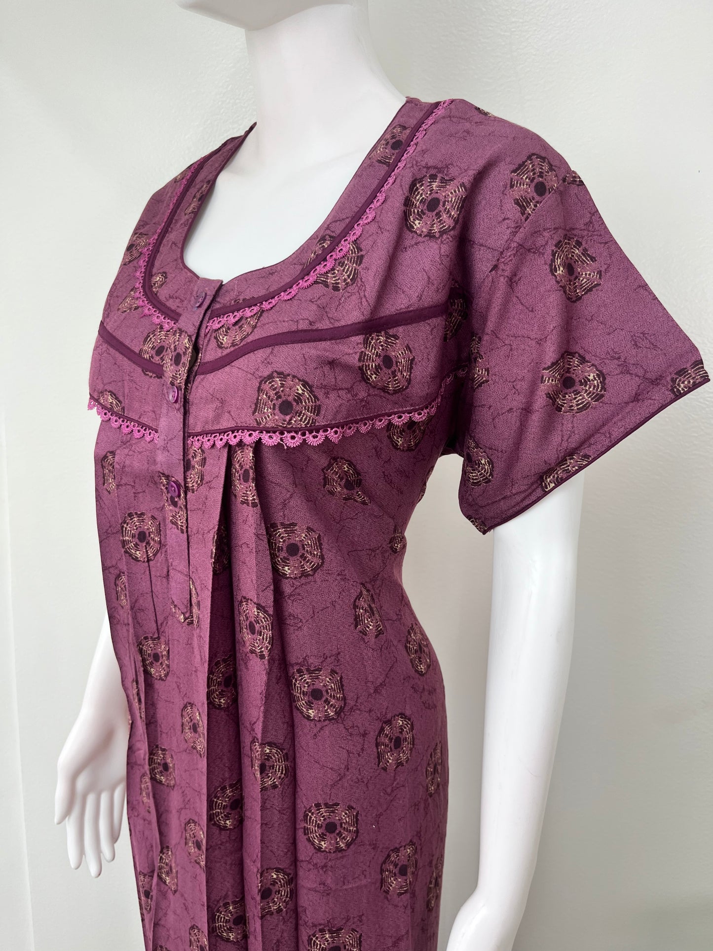 Purple Printed Alpine Nighty for Women