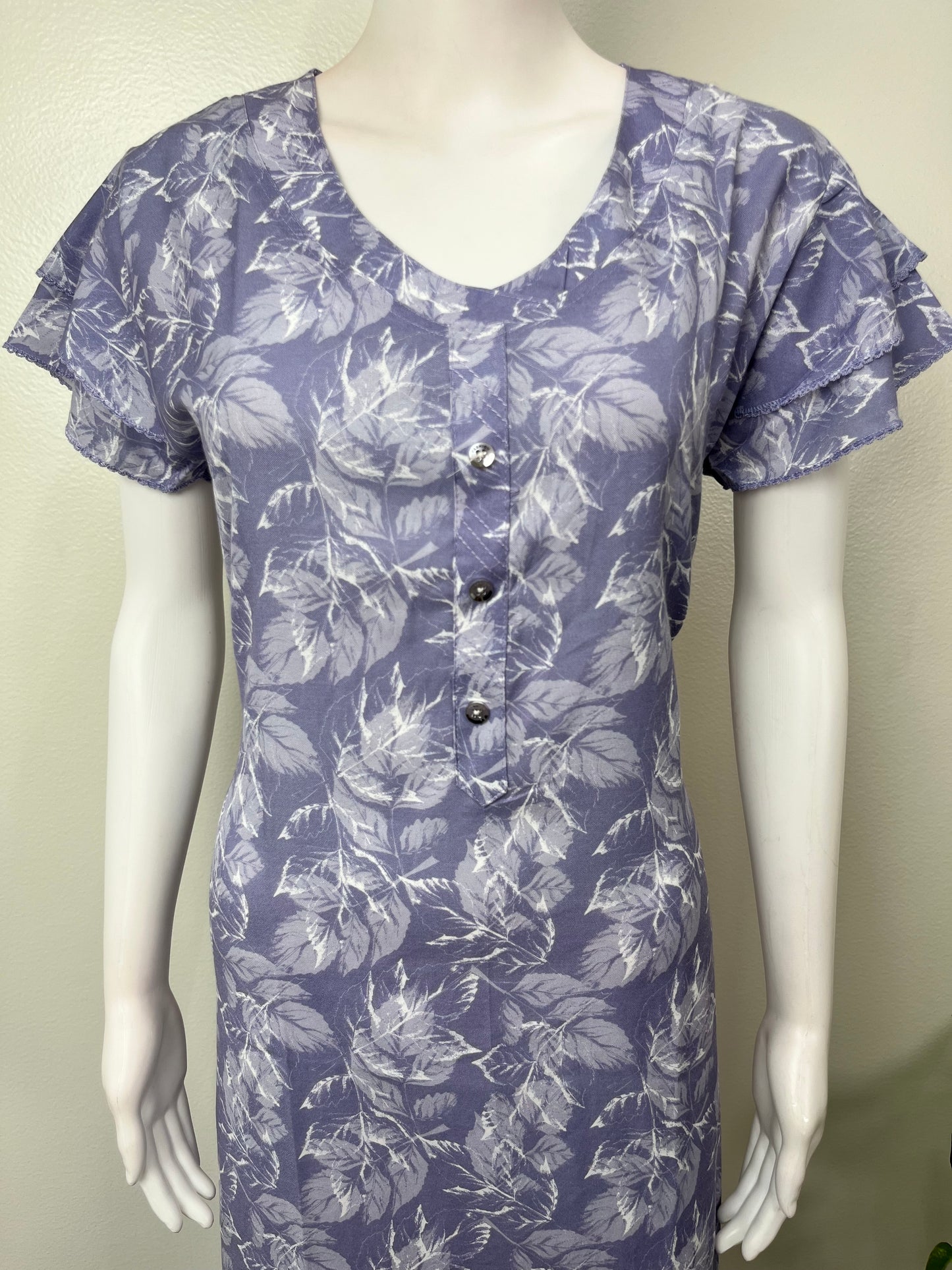 Lavender Alpine Fabric Nighty in Frock Pattern