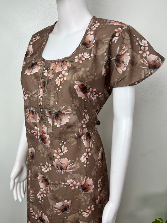 Brown Umbrella Style Alpine Fabric Nightgown