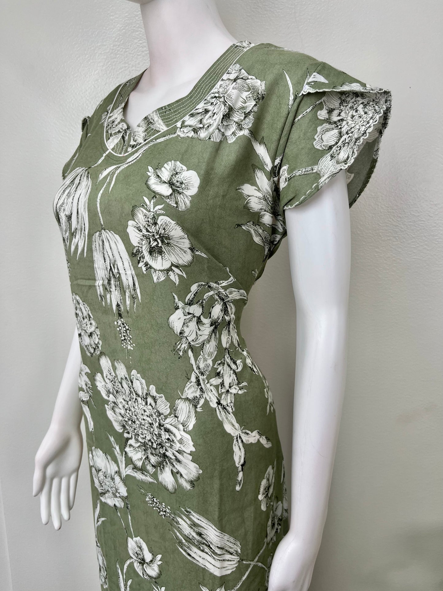 Green Premium Alpine Fabric Women's Nighty