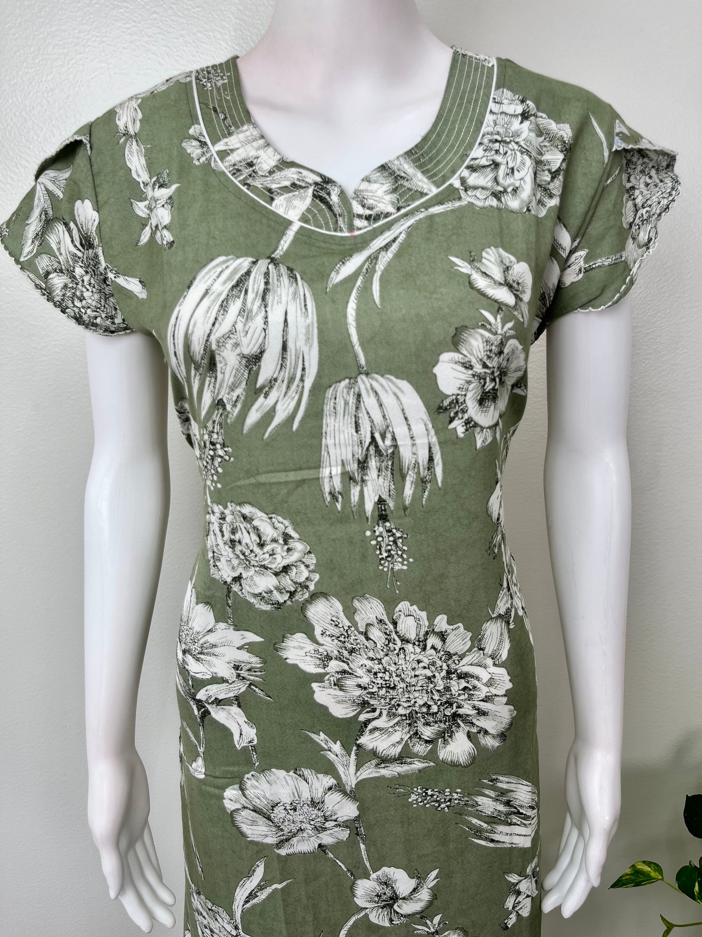 Green Premium Alpine Fabric Women's Nighty