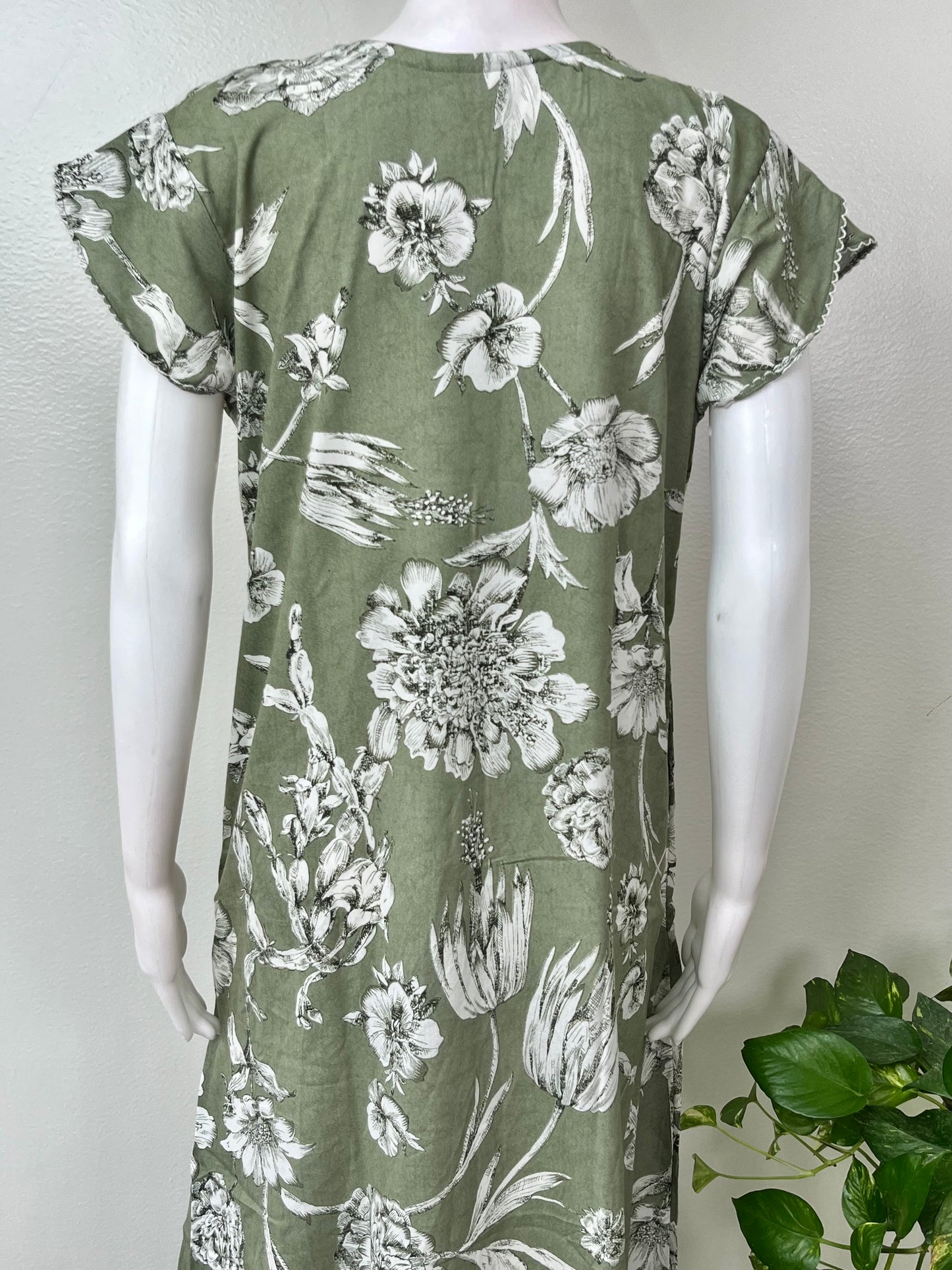 Green Premium Alpine Fabric Women's Nighty