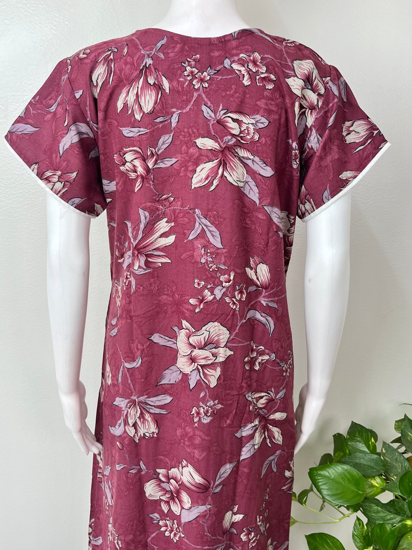 Maroon Soft & Breathable Alpine Nightgown for Women