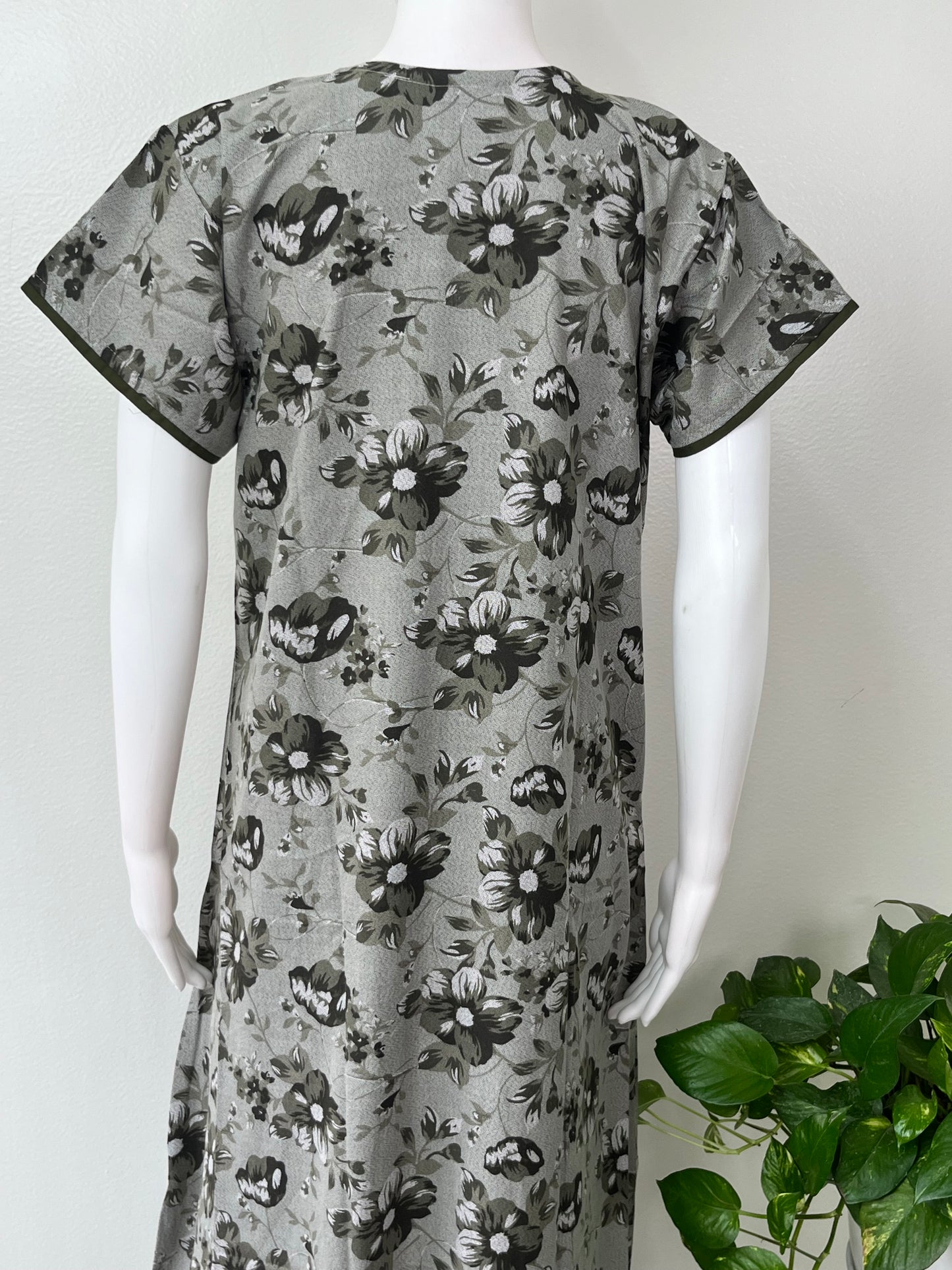 Olive Green Alpine Fabric Nightgown For Women
