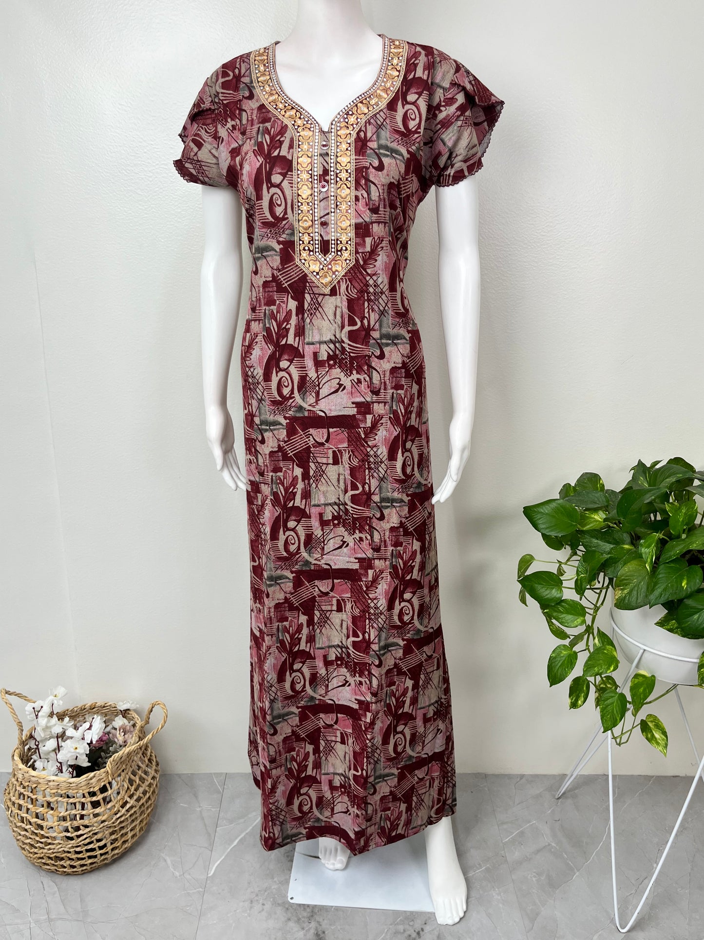 Maroon Alpine Fabric Nighty Soft & Breathable