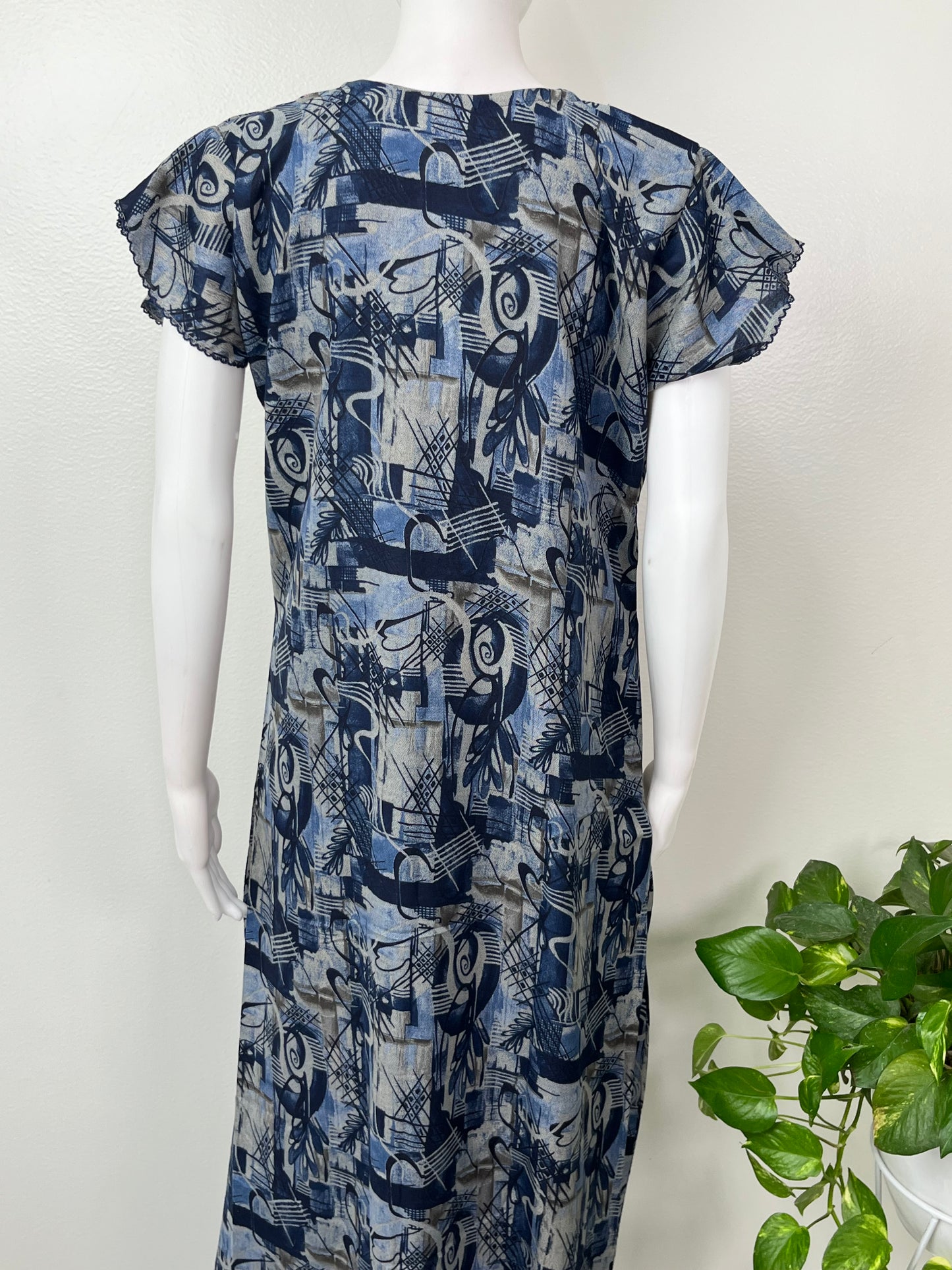 Navy Blue Alpine Nightgown Elegant & Long-Lasting