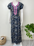 Navy Blue Alpine Nightgown Elegant & Long-Lasting