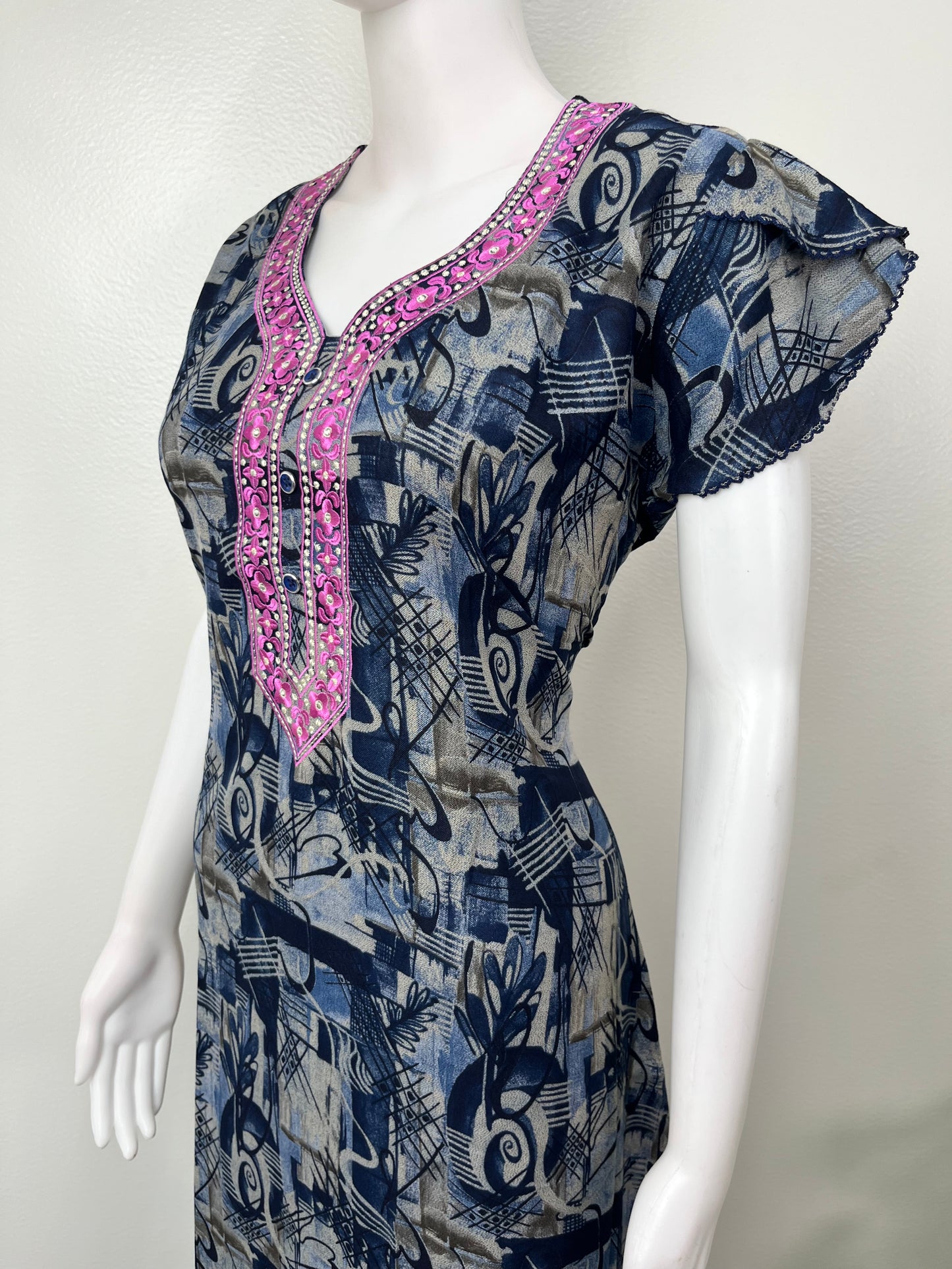 Navy Blue Alpine Nightgown Elegant & Long-Lasting