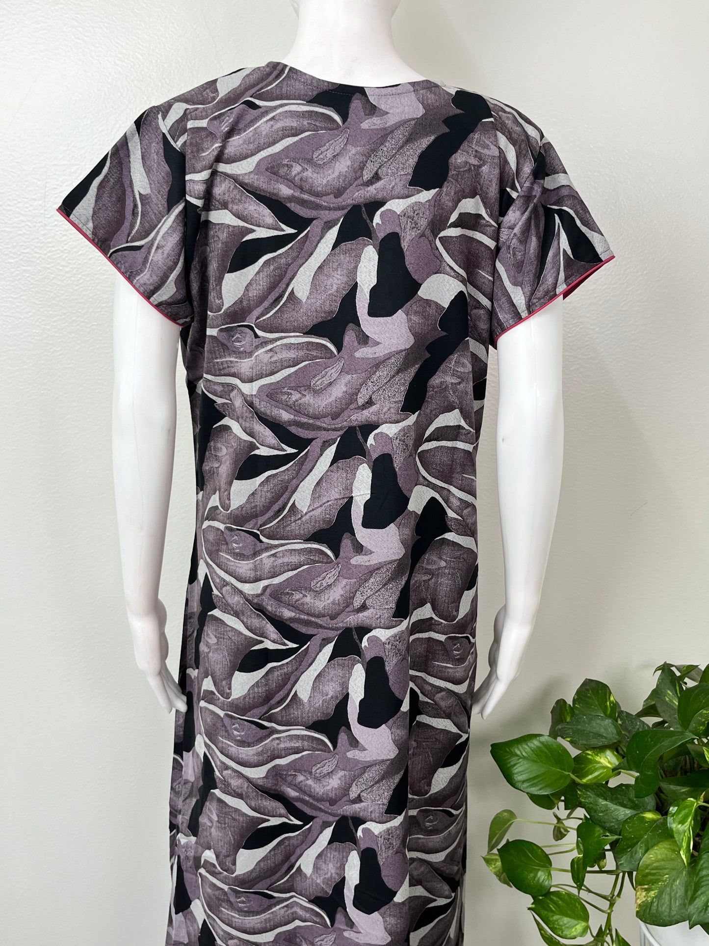 Digital Printed Alpine Fabric Nighty with Embroidery