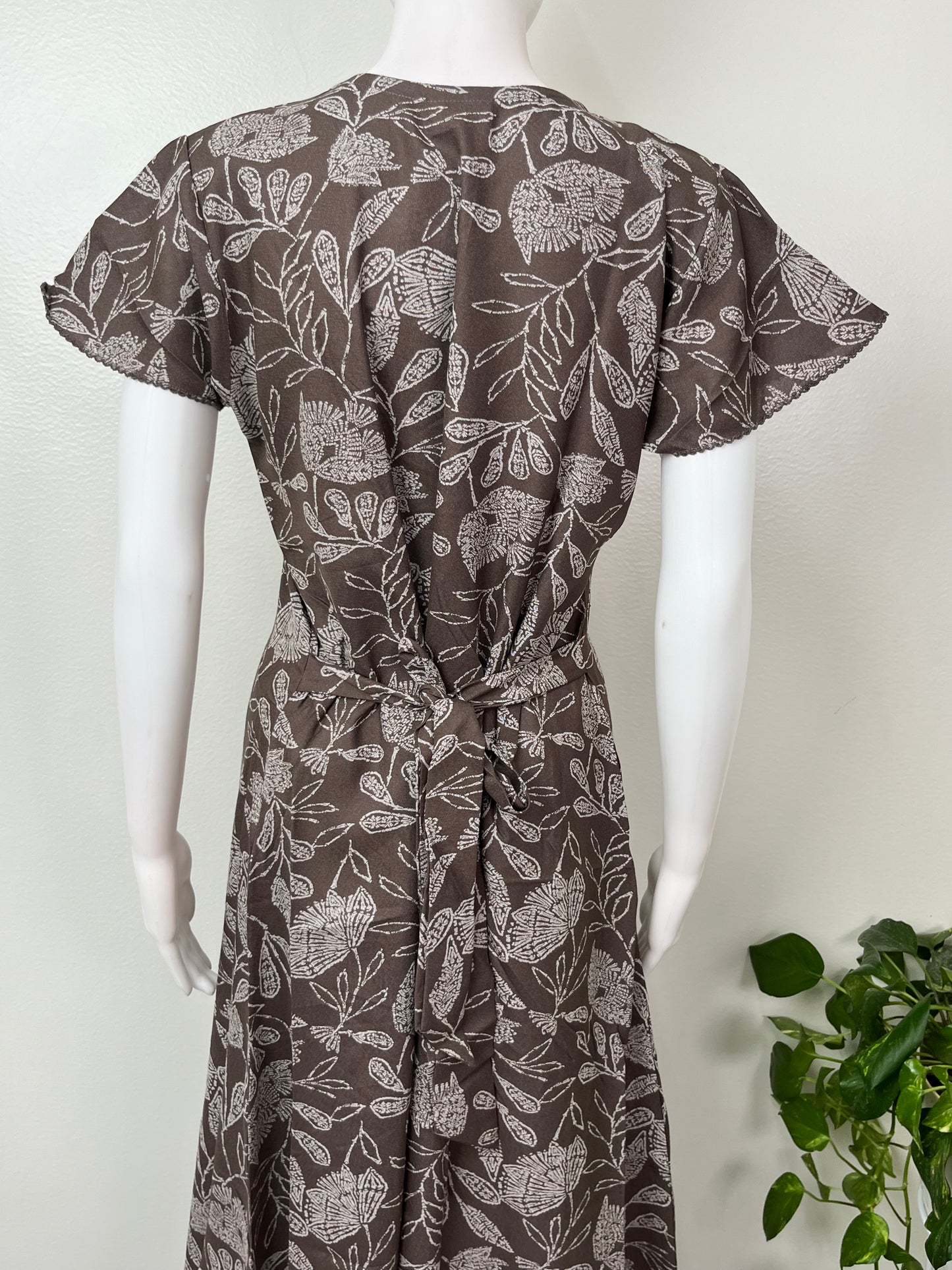 Brown Floral Umbrella Style Alpine Nightgown
