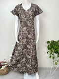 Brown Floral Umbrella Style Alpine Nightgown
