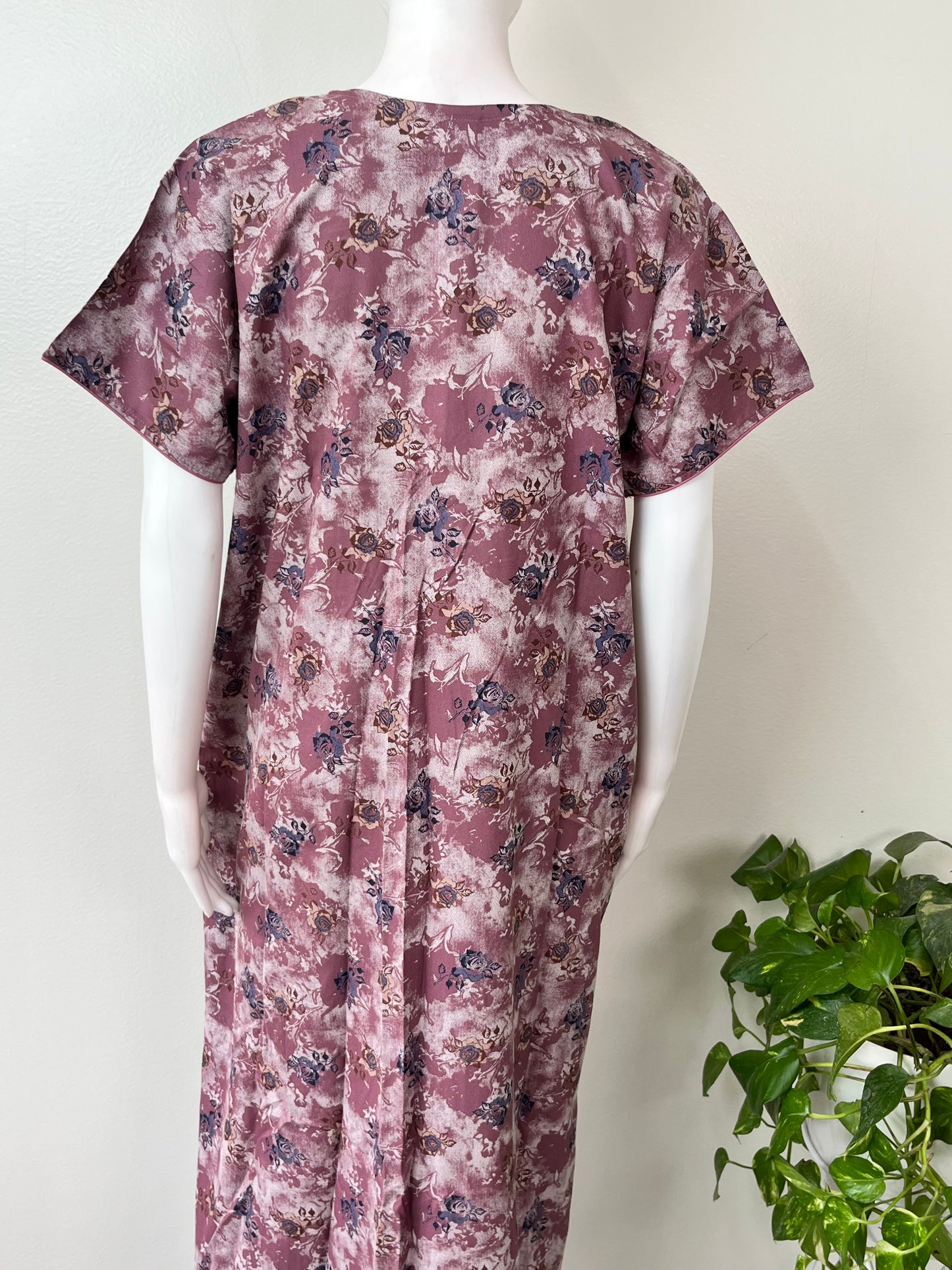 Pink Pleated Style Alpine Fabric Nighty