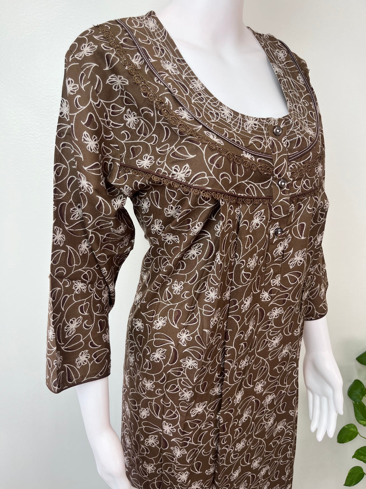 Soft & Breathable 3/4th Sleeves Alpine Nighty