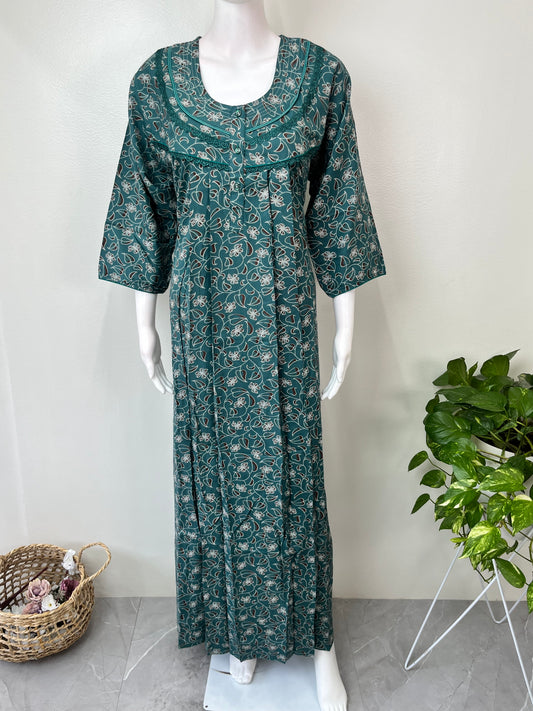 Teal Green Alpine Nighty with Long Sleeves