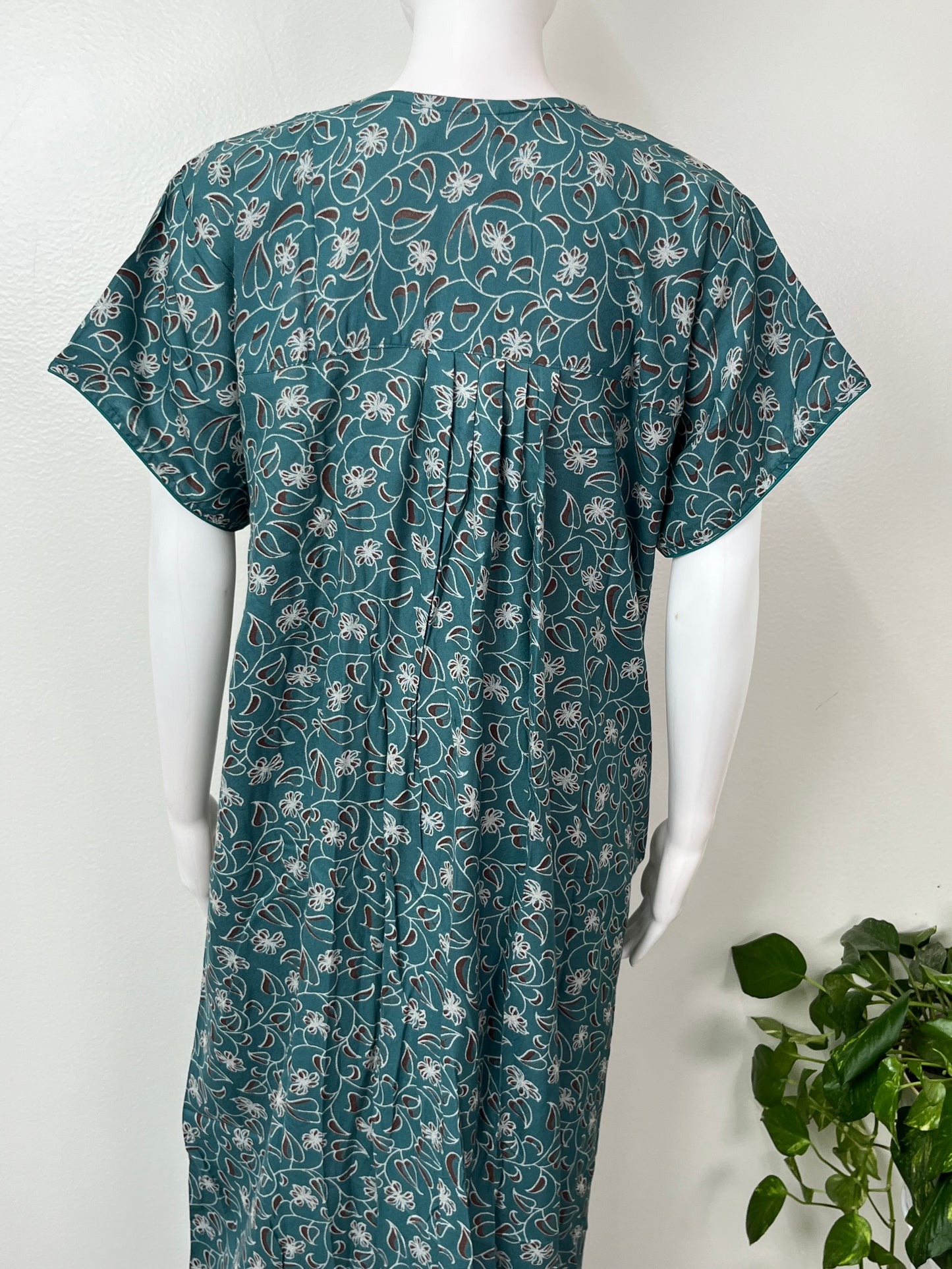 Teal Alpine Fabric Nighty for Women
