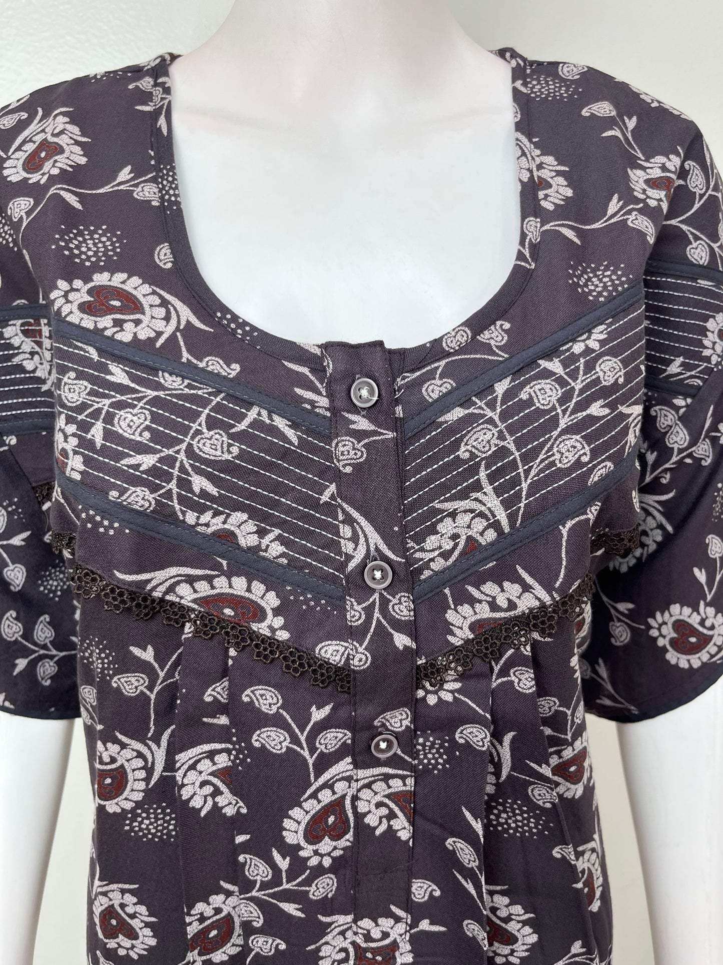 Gray Soft & Breathable Alpine Fabric Nighty