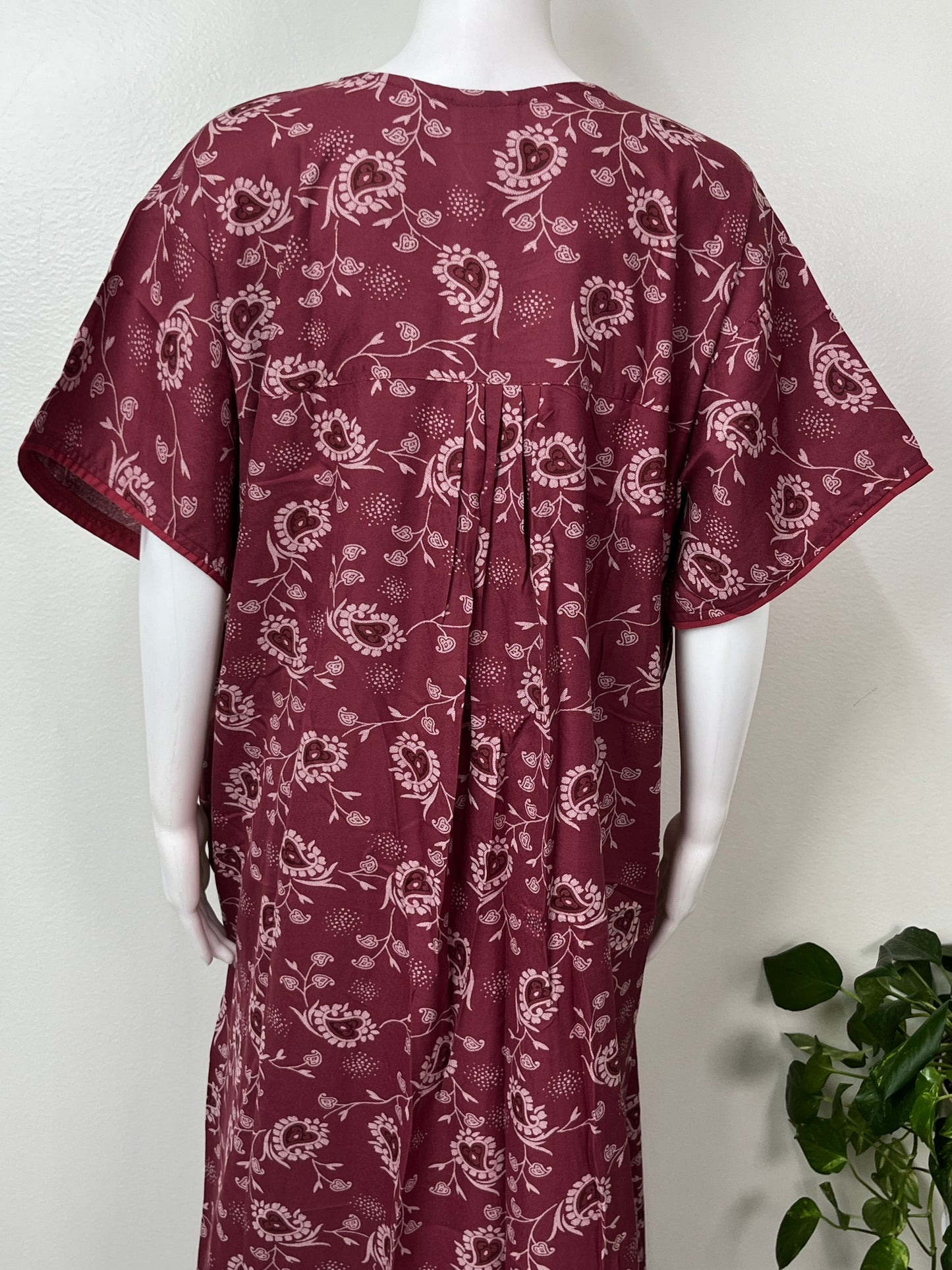 Pleated Style Alpine Fabric Nighty for Women